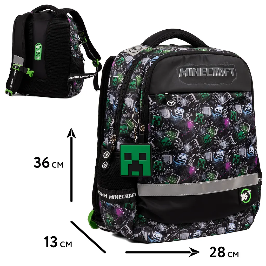 Рюкзак школьный Yes Minecraft S-52 Ergo - фото 2
