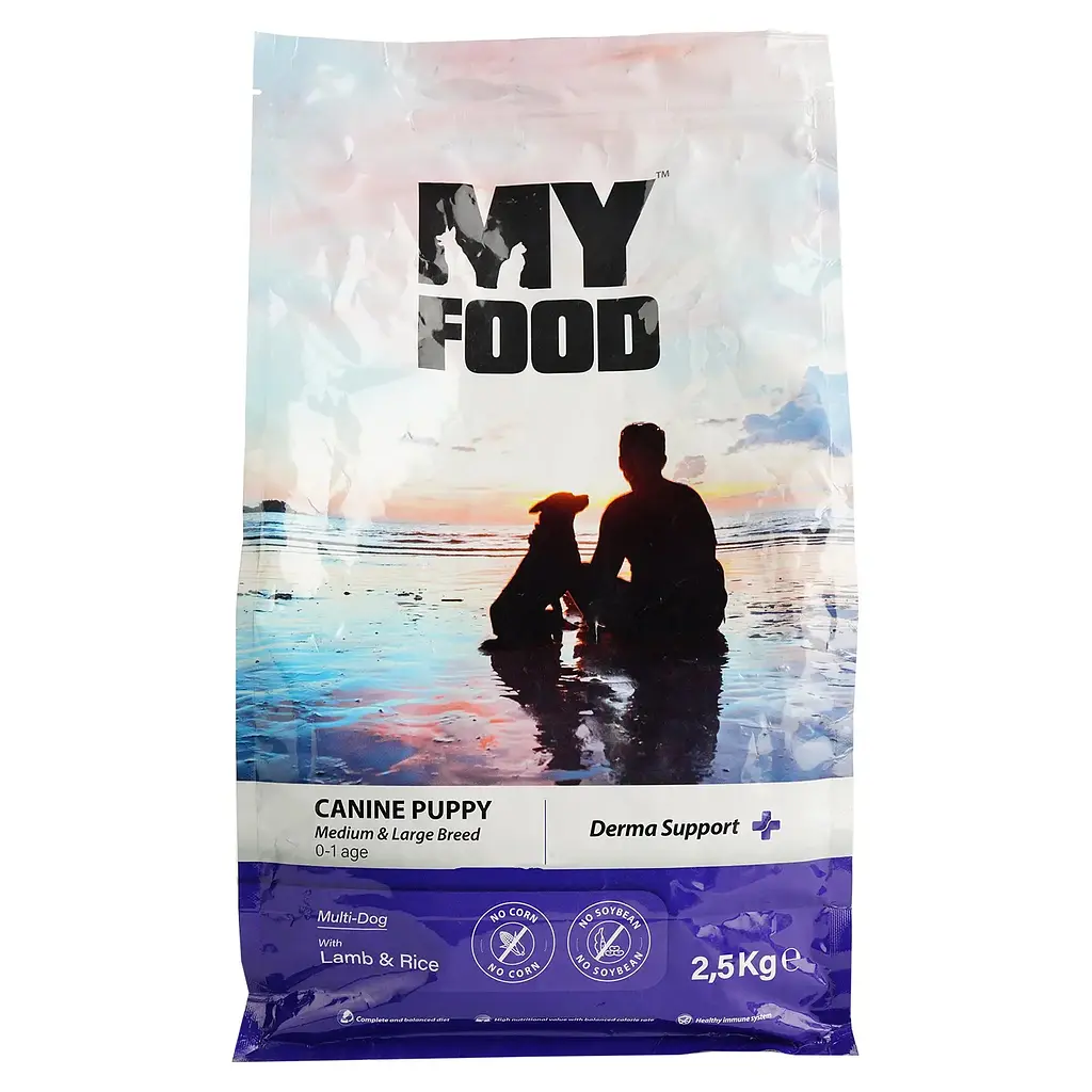 Сухий корм для цуценят середніх та великих порід Myfood Суперпреміум з ягням і рисом, 2,5 кг - фото 2