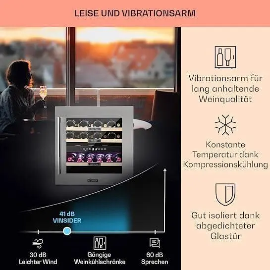 Винный холодильник встроенный Klarstein Vinsider 36 (10033682) - фото 5