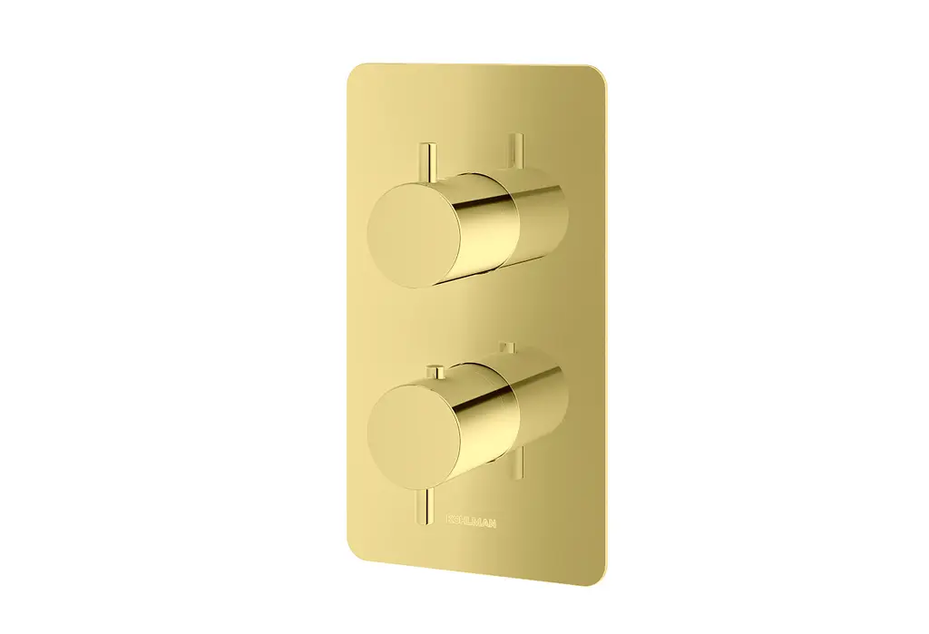 Душева система Kohlman Axel 25 gold з термостатом + BOX прихованого монтажу KPL-QW433AGD25, Золотий - фото 3