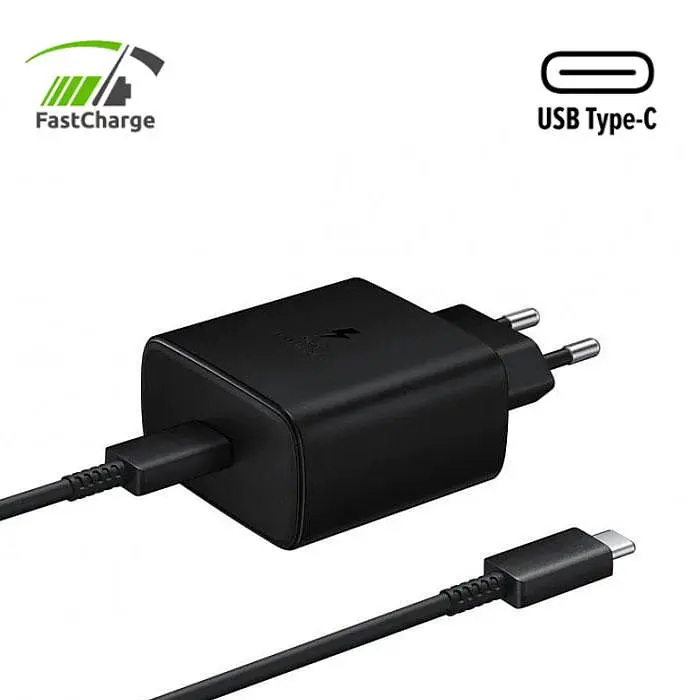Блок живлення PD Adapter 45W, чорний, з кабелем USB-C, зарядний пристрій для телефону - фото 2