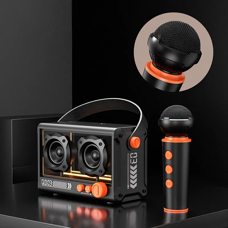 Bluetooth колонка QD03 Transparent з мікрофоном Black - фото 5