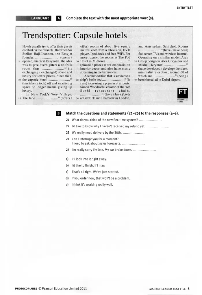 Market Leader. Upper Intermediate. Test File (3rd Edition) - Льюїс Ленсфорд - фото 5