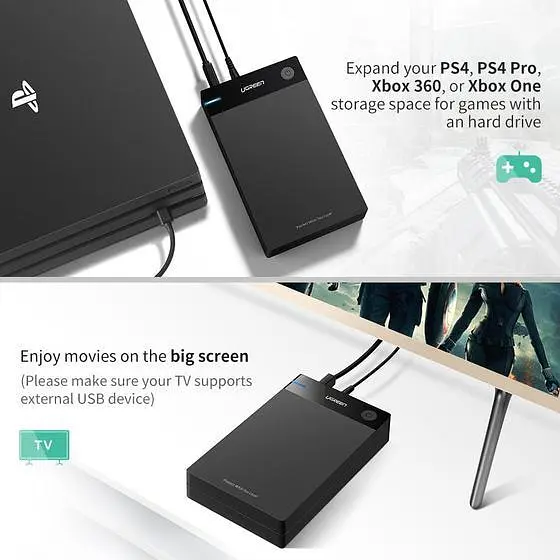 Зовнішня кишеня Корпус для жорсткого диска Ugreen US222 HDD/SSD 3.5 SATA USB 3.0 USP чорний (50422) - фото 4