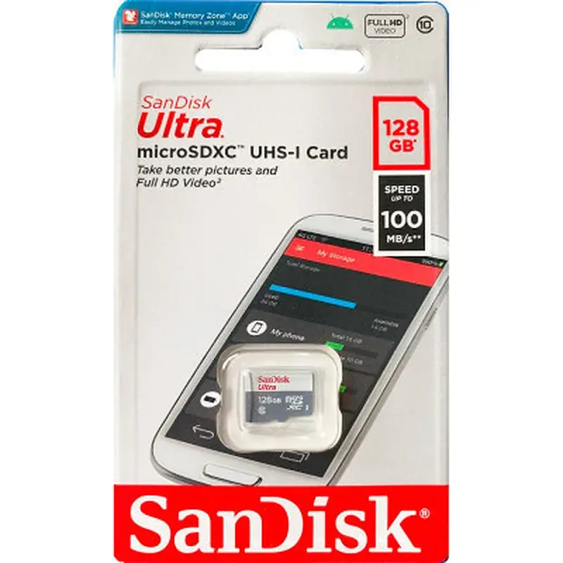 Карта пам'яті SanDisk 128GB microSDXC class 10 UHS-I Ultra (SDSQUNR-128G-GN3MN) - фото 2