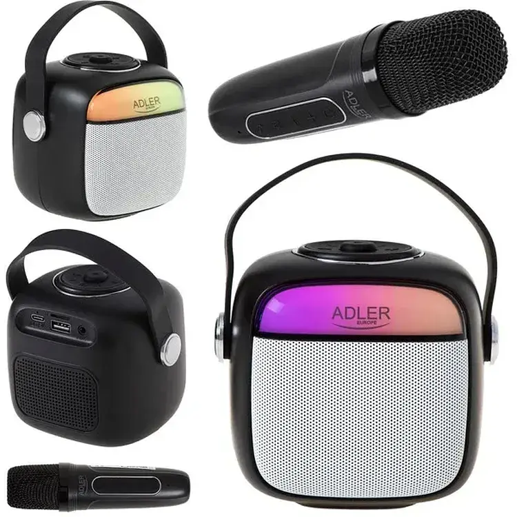 Колонка караоке Adler AD 1199 з мікрофоном 8 годин роботи Bluetooth компактна портативна - фото 4