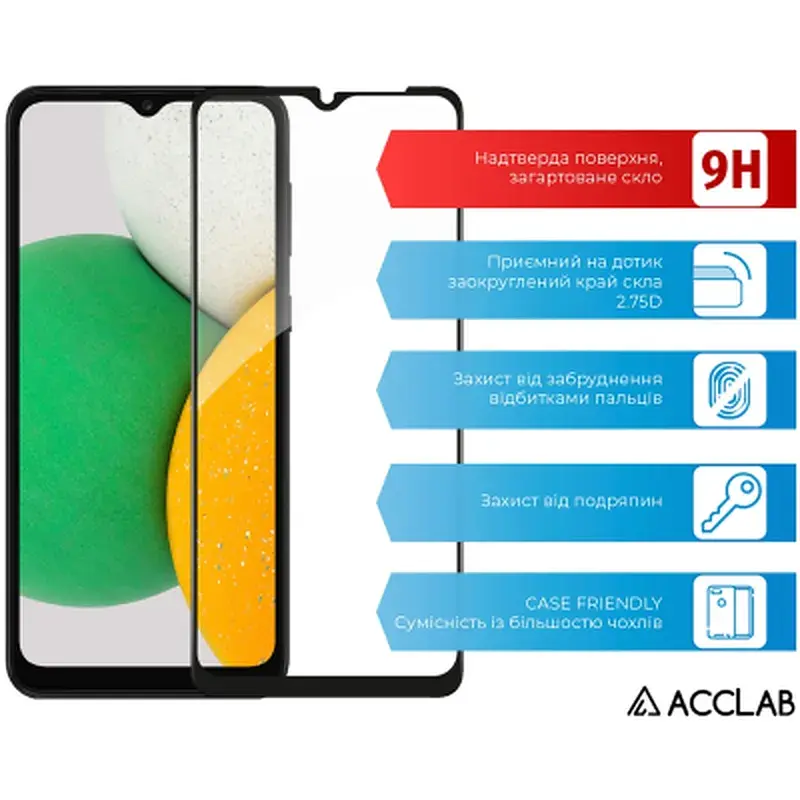 Скло захисне ACCLAB Full Glue Samsung A03 Core Black (1283126519093) - фото 3