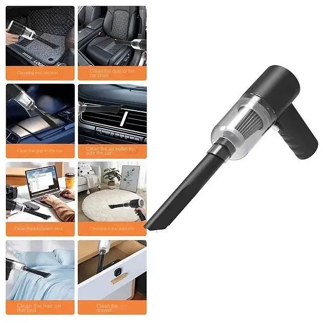 Беспроводной аккумуляторный пылесос Vacuum Cleaner AS-228 ручной 3 в 1 пылесос для автомобиля и дома мощность 120 Вт Черный - фото 4