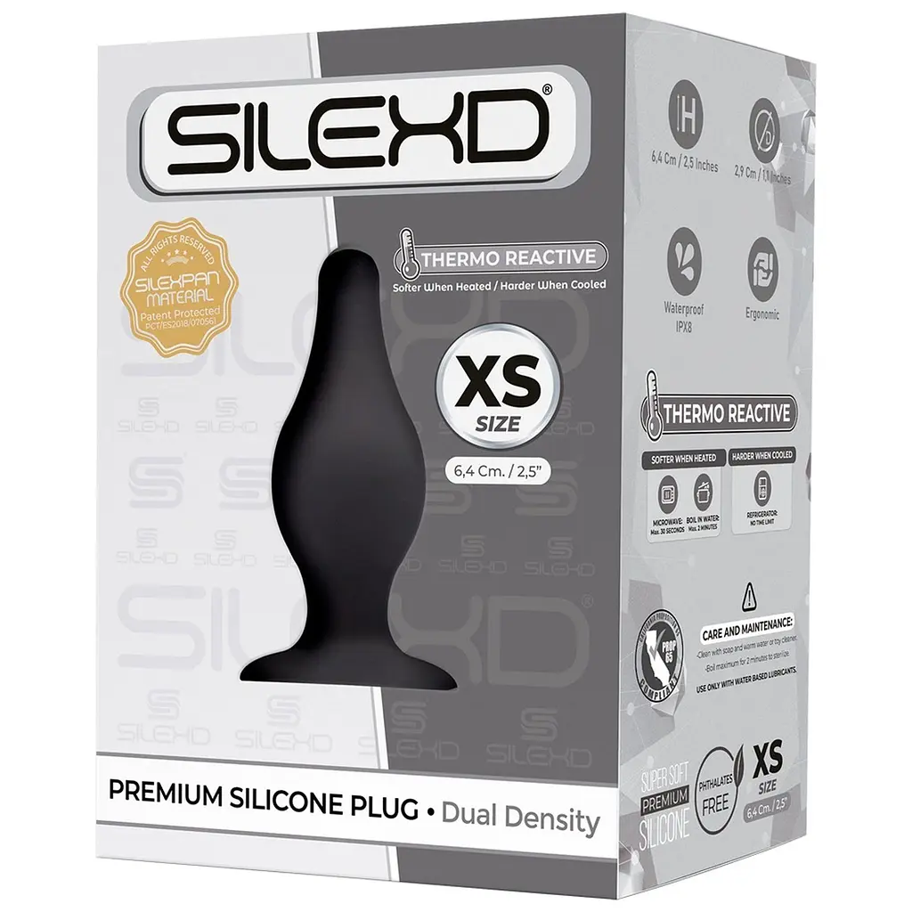 Анальна пробка SilexD Model 2 size XS 6.4 см (чорний) - фото 3