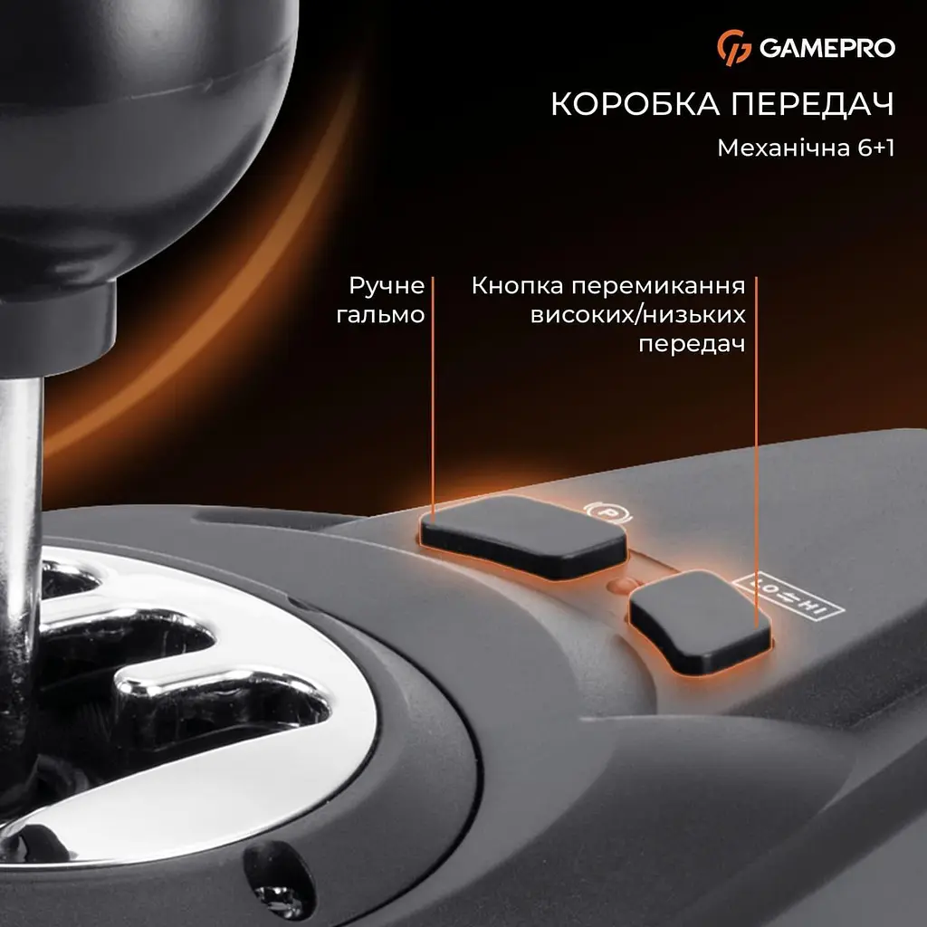 Руль и педали GamePro RW038PM с коробкой передач PC/XBOX/SWITCH/PS3/PS4 - фото 14