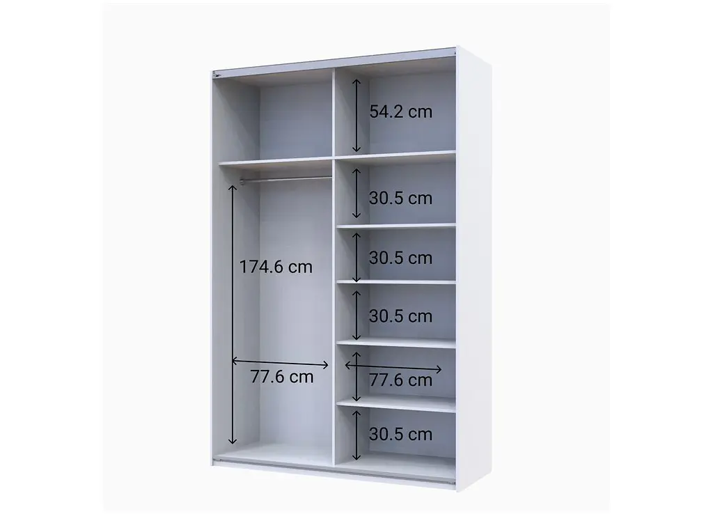 Шафа-купе Doros G-Caiser 2 ДСП/3 частини 160х60х240 см Білий (42002104) - фото 9