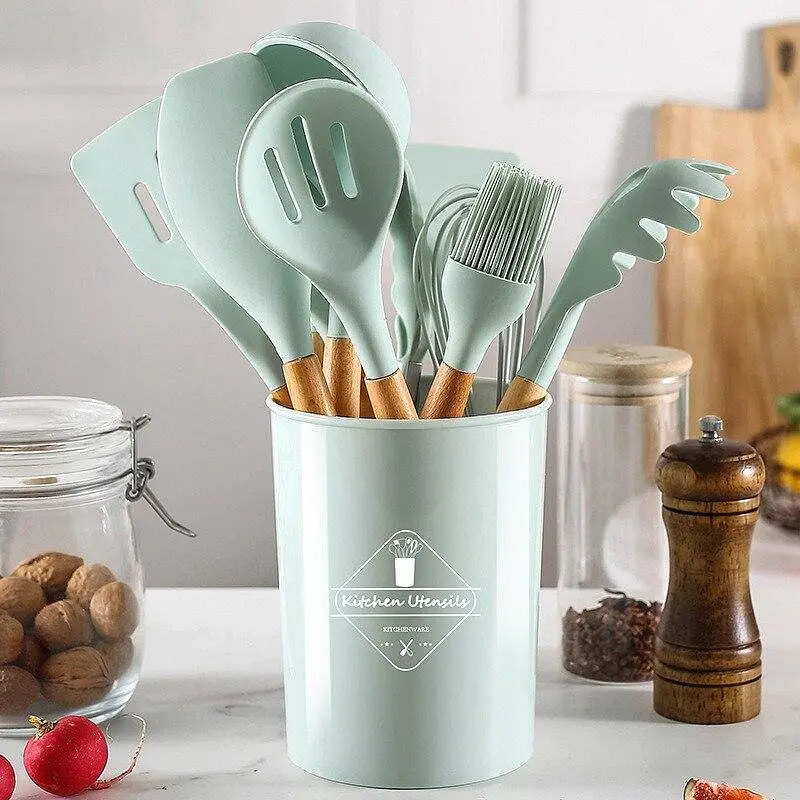 Набір кухонного приладдя Kitchen Set 12 предметів бірюзовий