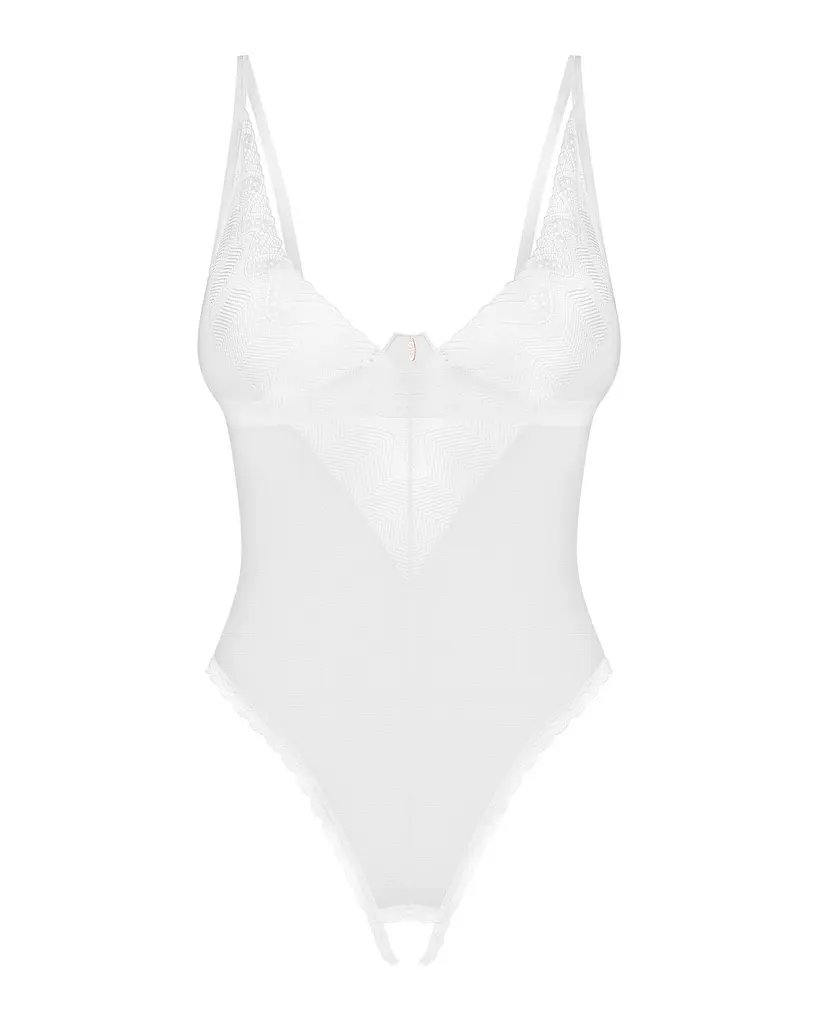 Боді Obsessive Alissium Crotchless XL/2XL білий - фото 4