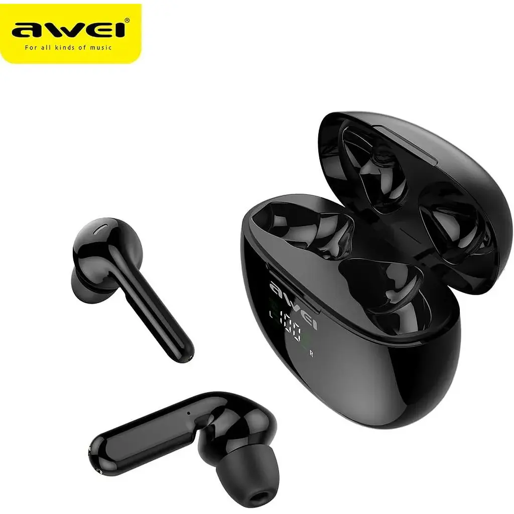 Наушники беспроводные Awei T15P TWS Bluetooth стерео гарнитура черная - фото 4
