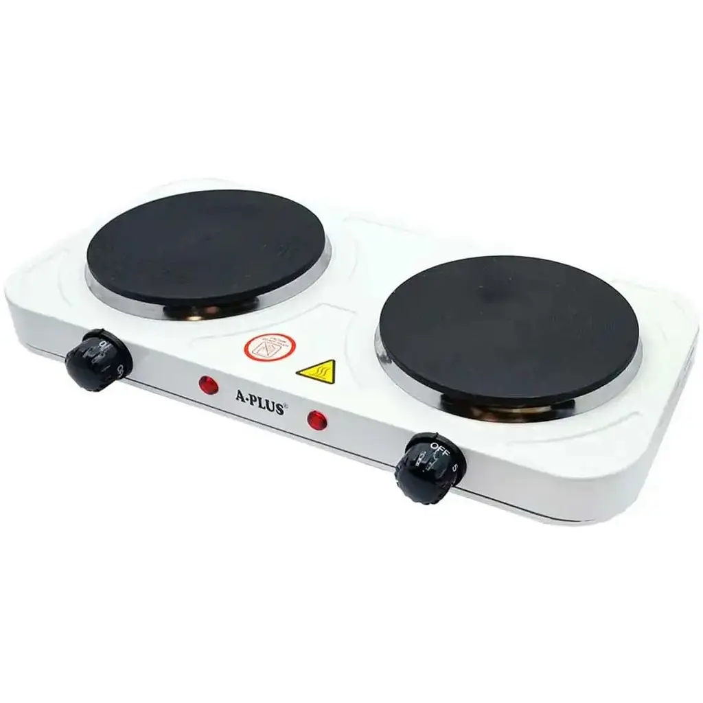 Плита двоконфоркова дискова кухонна A-Plus 2104 настільна переносна 2000 Вт Білий - фото 2