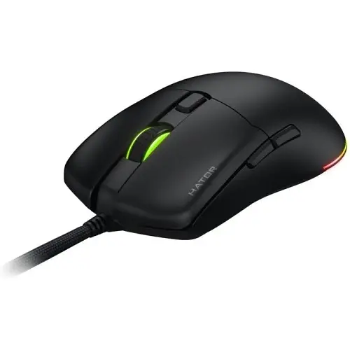 Миша Hator Pulsar 3 Pro, Black, USB, оптична (сенсор PixArt PMW 3395), до 26000 dpi, 50G, RGB підсвічування, перемикачі Hator Optical Yellow 100M / Kailh 3M, 1.8 м (HTM620) - фото 2