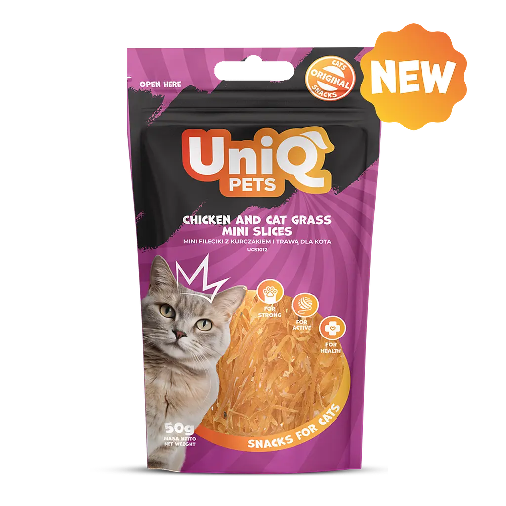 Ласощі для котів Uniq PETS CAT SNACKS MIMI Міні слайси з курки та котячої трави, 50 г - фото 3