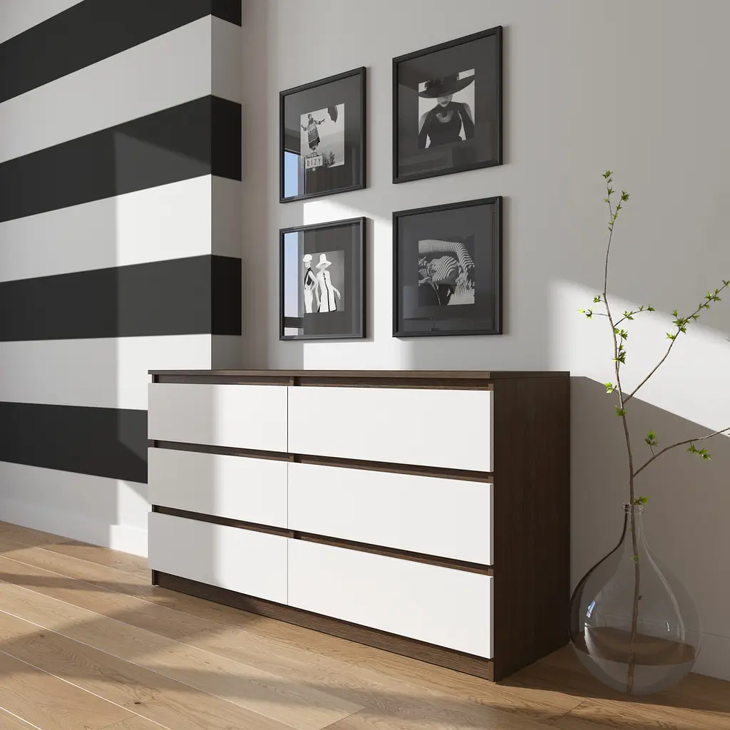 Комод Vays R-7, 6 ящиков без ручек, ЛДСП, 140×40×75 см - для дома, офиса, гостиной, спальни - фото 7