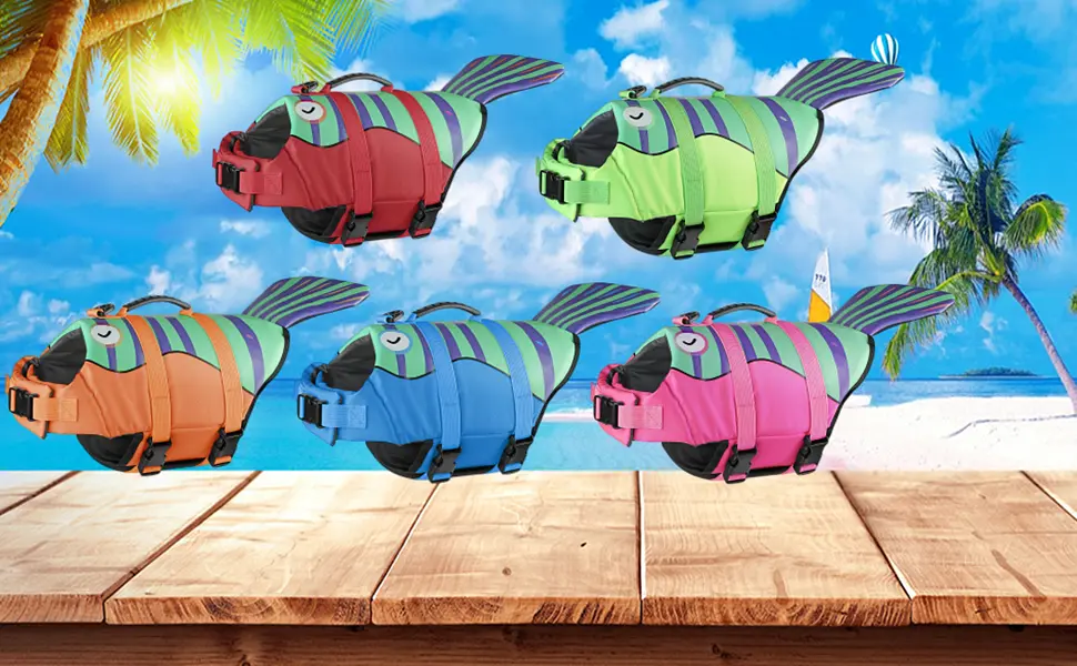 Рятувальний жилет для собак Derby Fish Design Blue - фото 6