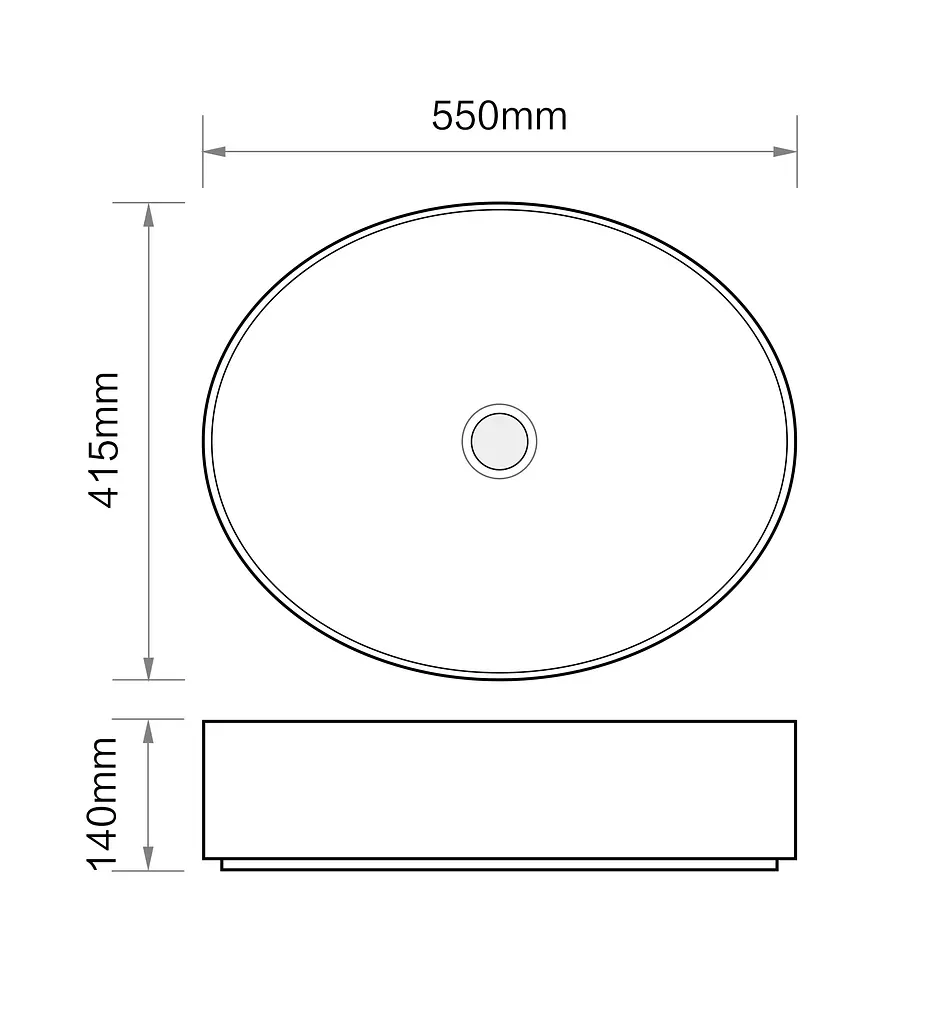 Умивальник накладний Mixxus Premium Ellipse-0104 marble 550x415x140 мм MP6554, Мармур - фото 2