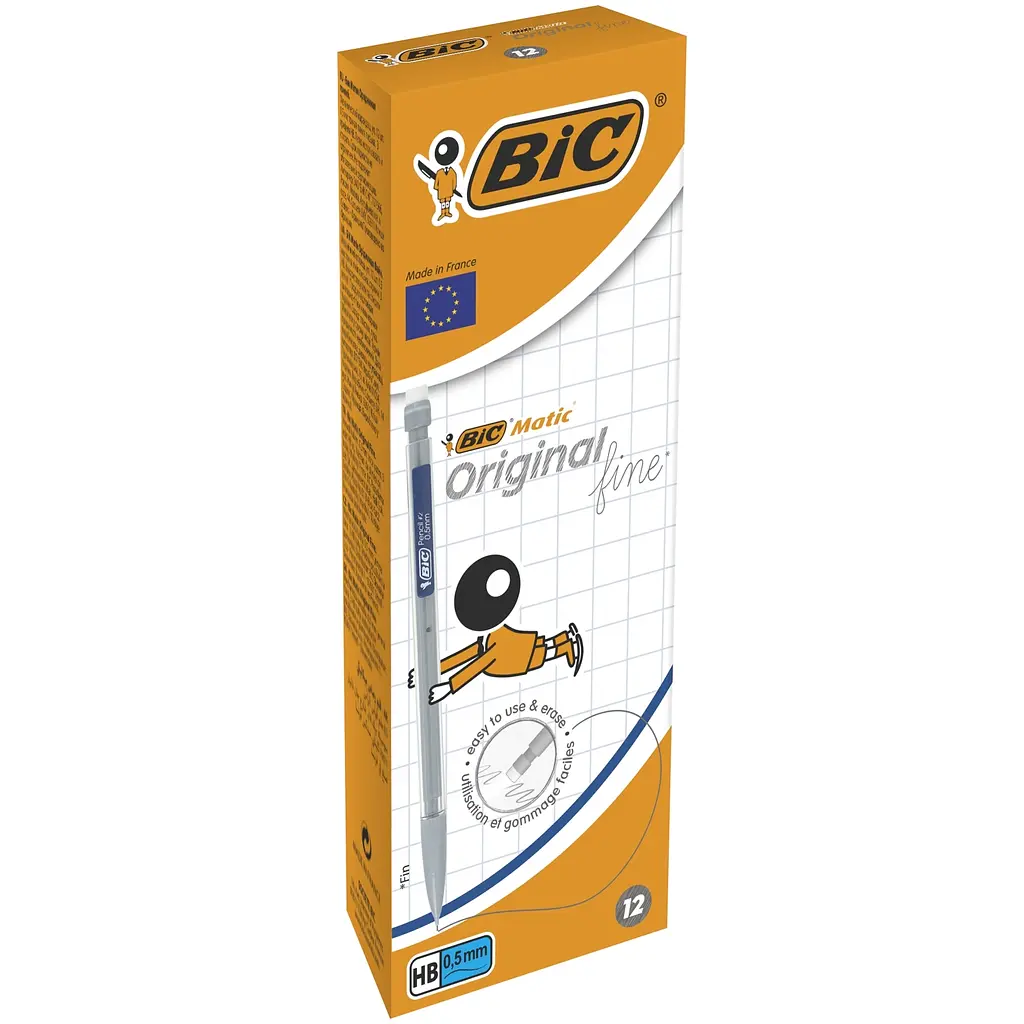Олівець механічний BIC Matic Original Fine з гумкою HB 12 шт. (820958) - фото 3