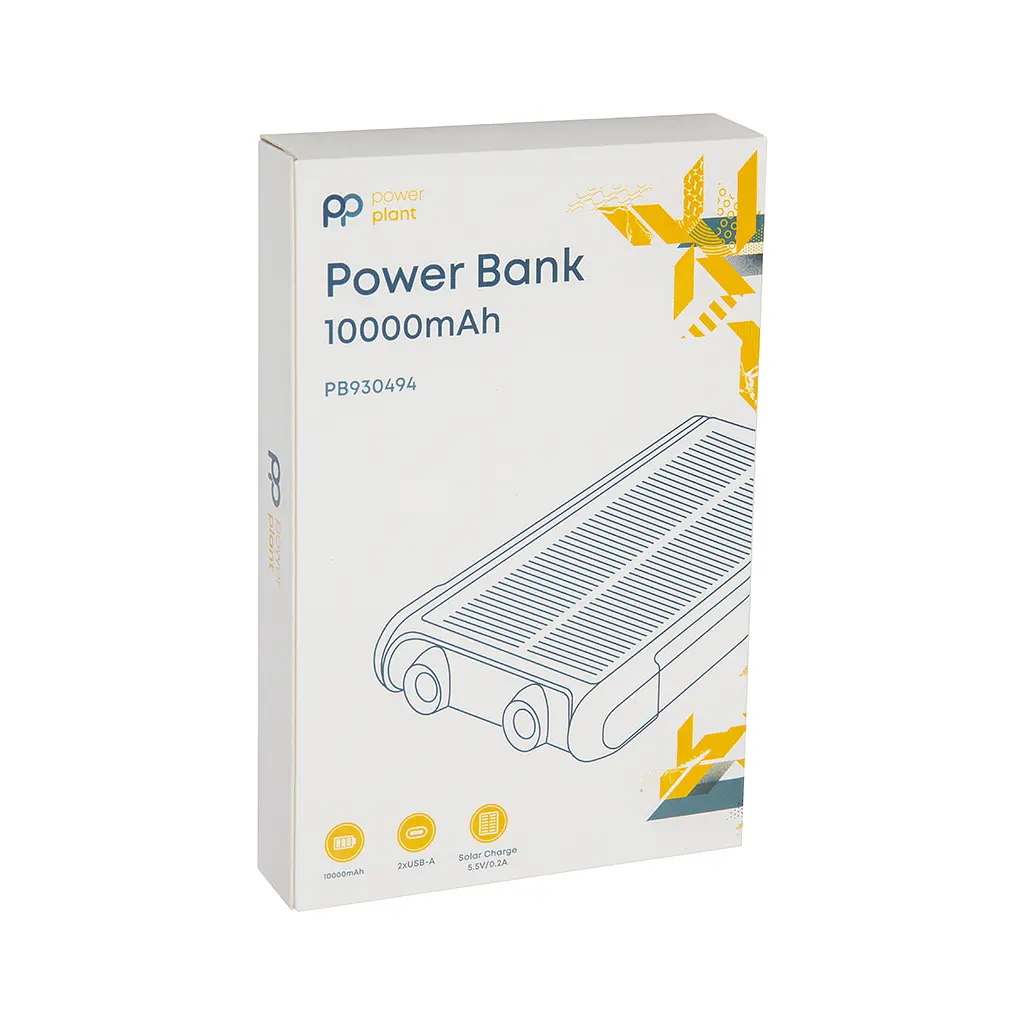 Батарея універсальна PowerPlant 10000mAh, USB-A*2, + Solar 5.5V-0,2A (PB930494) - фото 3