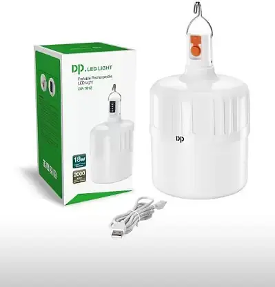 Акумуляторна кемпінгова LED лампа 18W 2000mAh світильник з гачком USB зарядка ліхтар світильник 14х8см 2 режими яскравості DP 7812