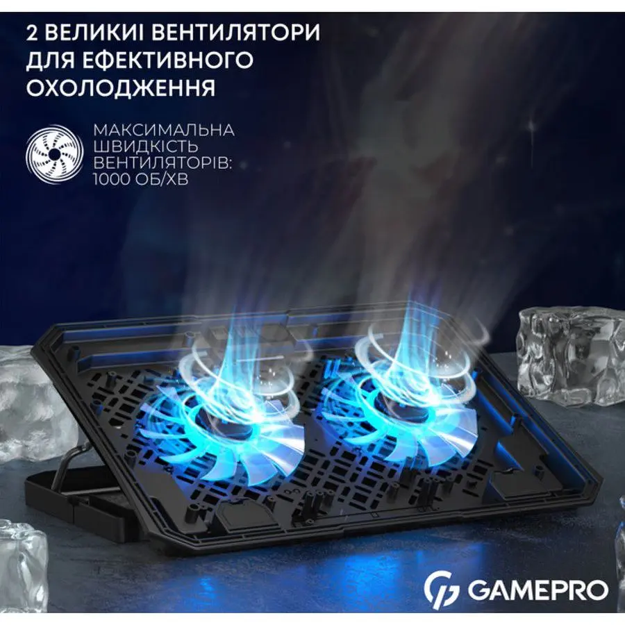 Охлаждающая подставка для ноутбука до 15,6 дюйма GamePro GPCP-350 2xfans - фото 8