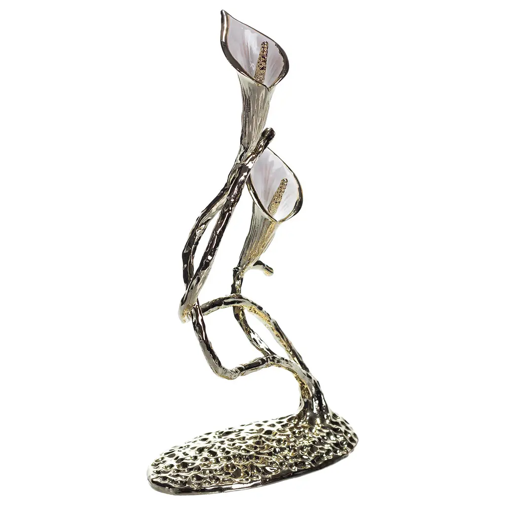 Декоративна фігурка Yiwu Calla Lilies 14х8х25 см металева статуетка колекційна для дому квітка калли декор на камін HP-7-19 - фото 5