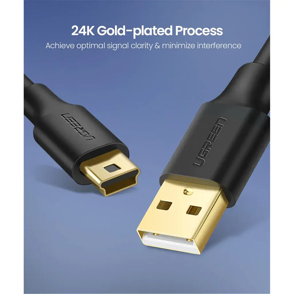 Дата кабель USB 2.0 AM to Mini 5P 0.5m black Ugreen (10354) - фото 3