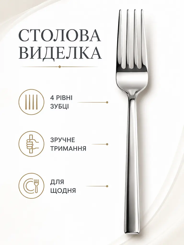 Набір столових приборів 24 предмети на 6 персон із нержавіючої сталі, ложки виделки ножі (49676237) - фото 6