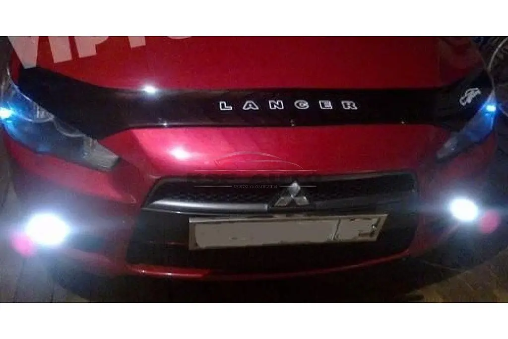Дефлектор капоту мухобійка Mitsubishi Lancer X 2007- - фото 2