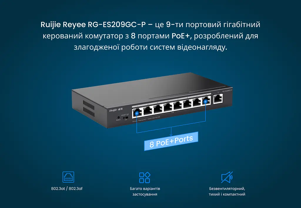 Комутатор Ruijie Reyee RG-ES209GC-P - фото 3
