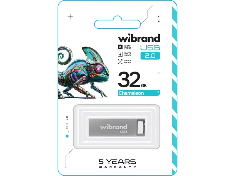Флешка Wibrand 32 GB Chameleon Silver USB 2.0 (WI2.0/CH32U6S) - фото 2