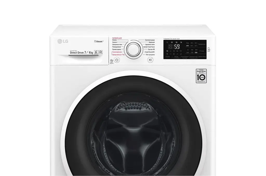 Прально-сушильна машина LG F2J6HG0W, 7кг (4кг), 1000, П, Пар, глибина 45см, Дисплей, Інвертор, Білий (F2J6HG0W) - фото 10