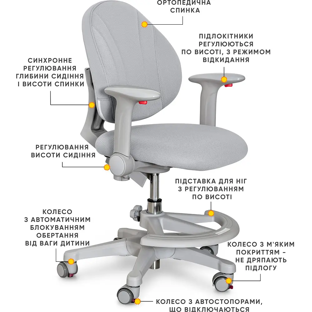 Дитяче крісло Evo-kids Mio G (арт.Y-407 G) - фото 2