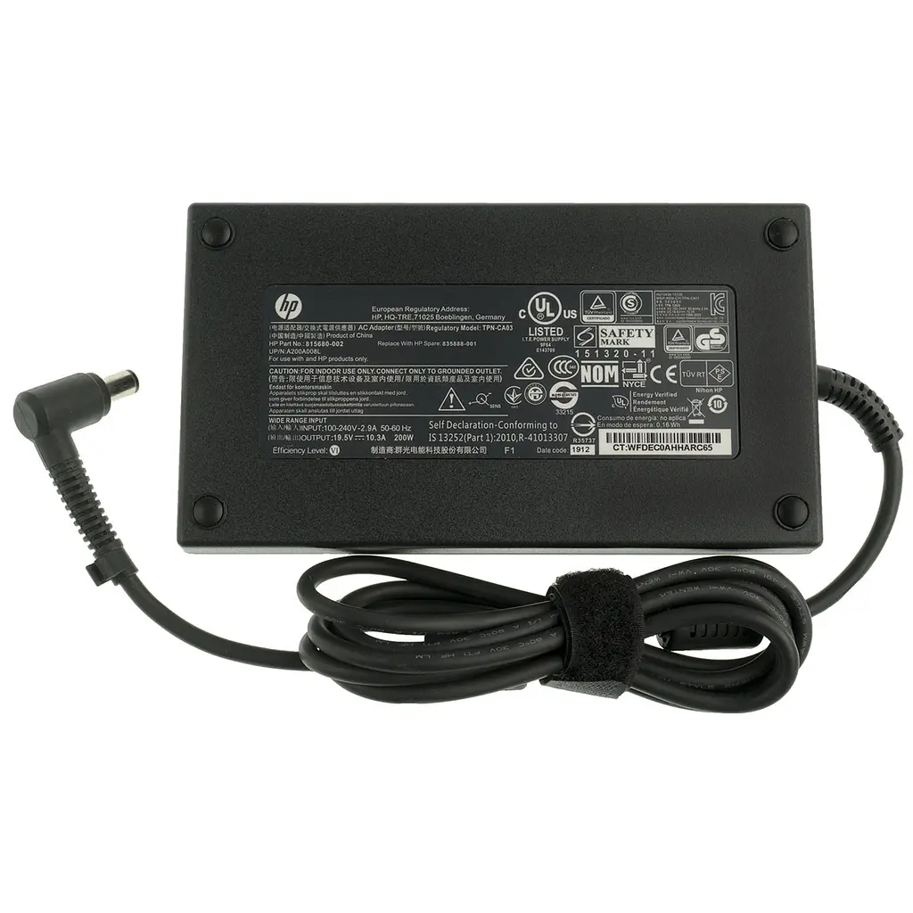 Блок живлення для ноутбука HP 19.5V 10.3A 200W 7.4x5.0-PIN чорний (608431-001) (без кабелю!) - фото 2