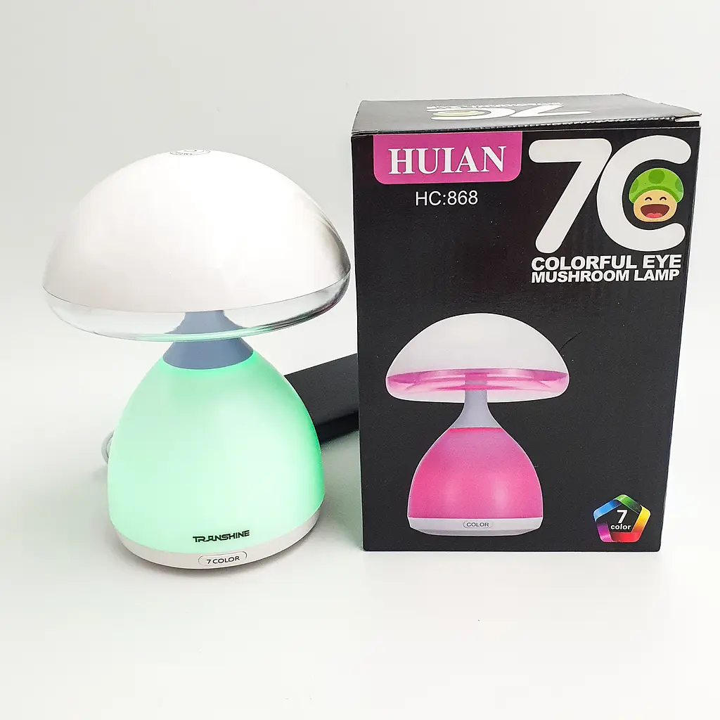 Дитячий нічник лампа Грибок 7 LED кольорів акумуляторний USB світильник іграшка HUIAN 7C LAMP HC-868 білий - фото 18