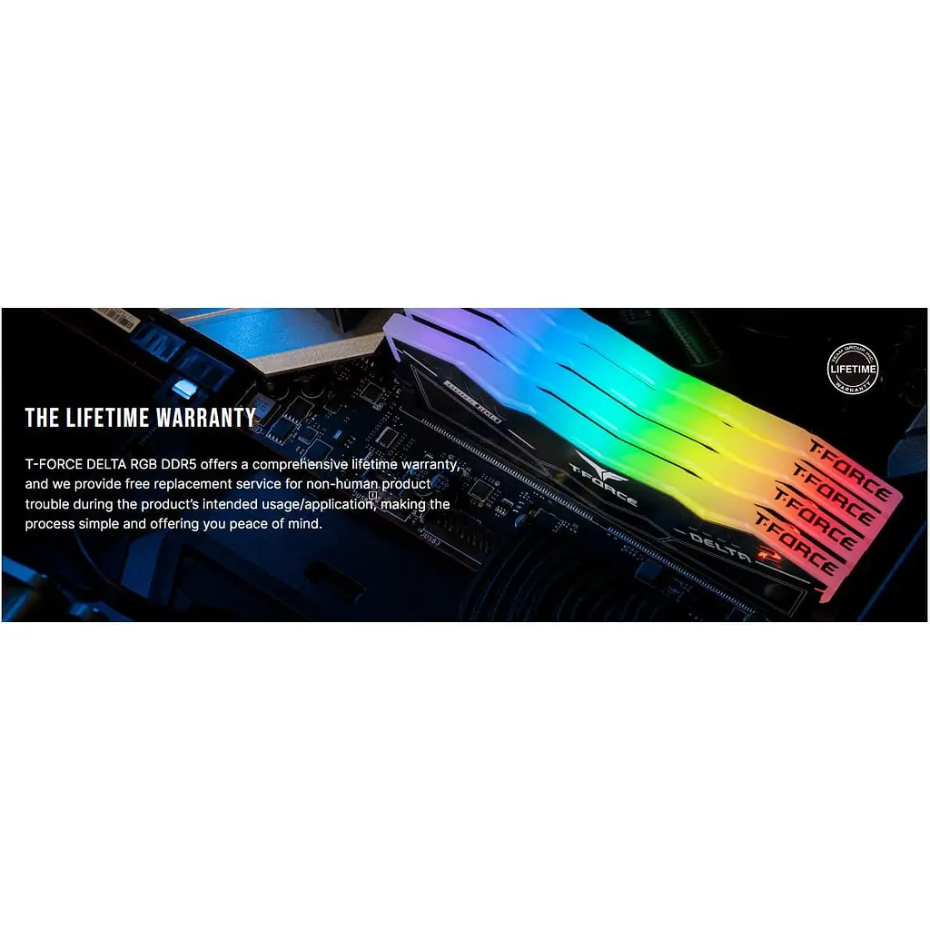 Модуль пам'яті Team DDR5 16GB (2x8) T-Force Delta 6000MHz RGB Black (FF3D516G6000HC38ADC01) - фото 4