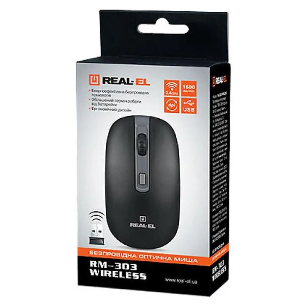 Мышка REAL-EL RM-301 black - фото 6