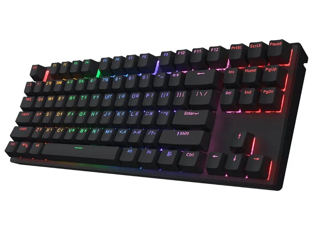 Клавіатура ігрова механічна бездротова HATOR HTK-287 UA Icefall Mecha TKL Wireless Rainbow Black - фото 2