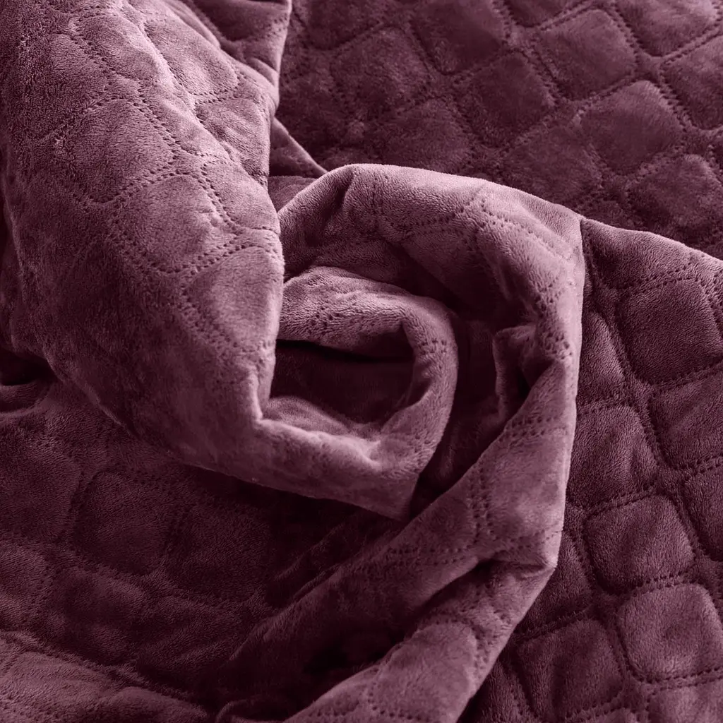 Покривало ТЕП Velour ромб круглий 210х150 см бордове (4-00515_22868) - фото 3