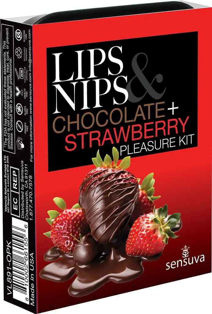 Набір парфумованих засобів для губ Sensuva Lips & Nips Pleasure Kit Chocolate Strawberry, 2 x 4 г