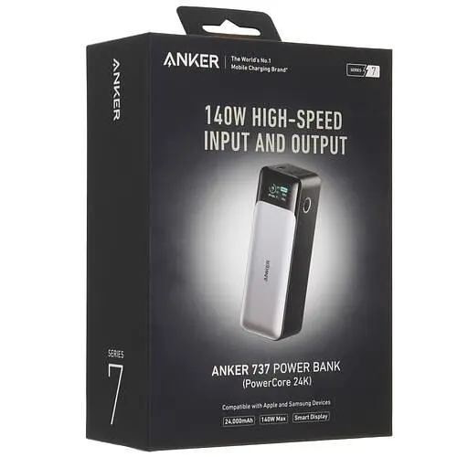 Универсальная мобильная батарея Anker PowerCore 737 GaNPrime 24000 mAh 140W Black (A1289011) - фото 5