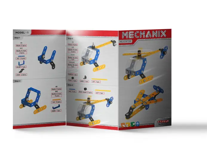 Конструктор Zephyr Mechanic Helicopter металлический развивающий 2 модели  - фото 4