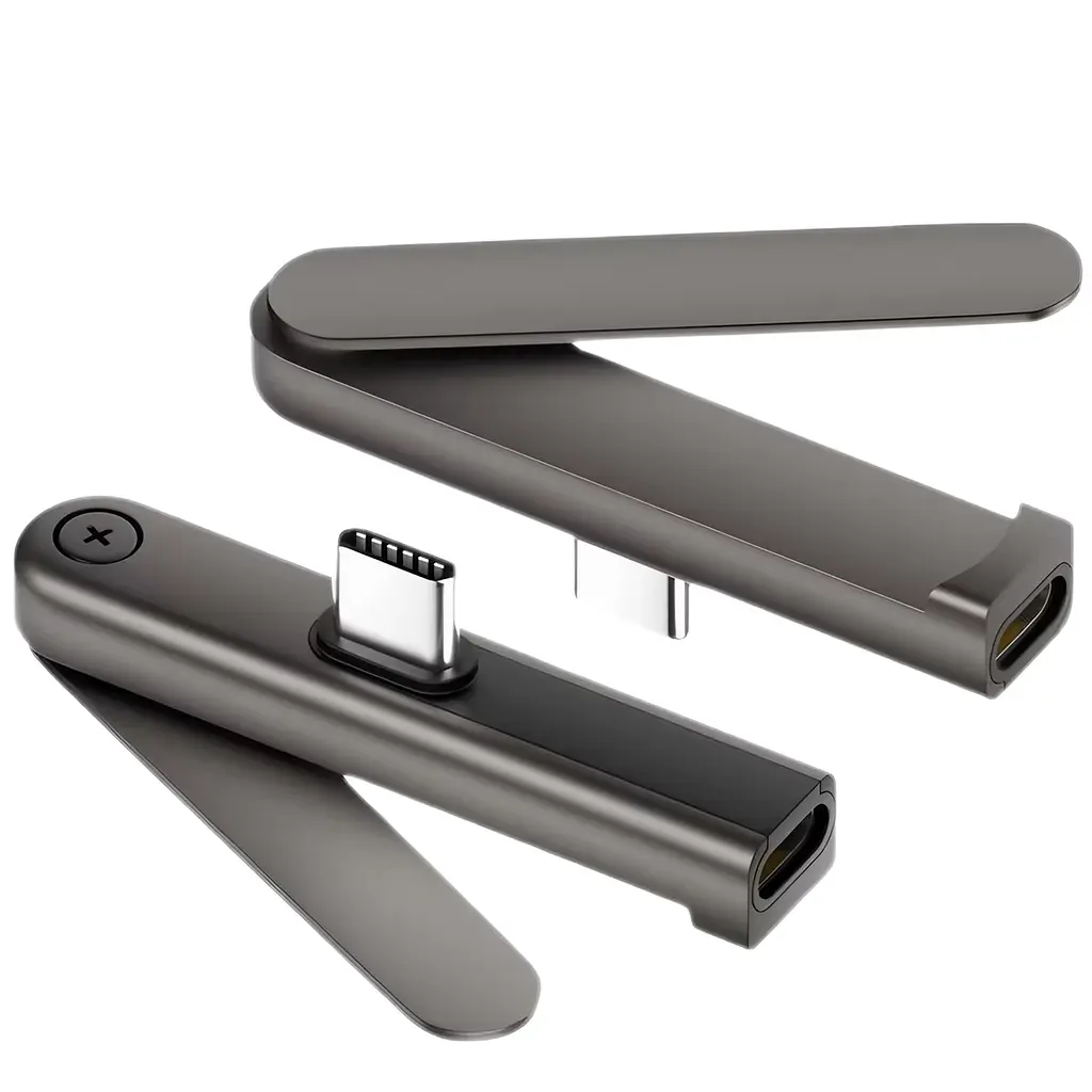 Переходник USB Type-C на Type-C со складывающейся подставкой black - фото 5