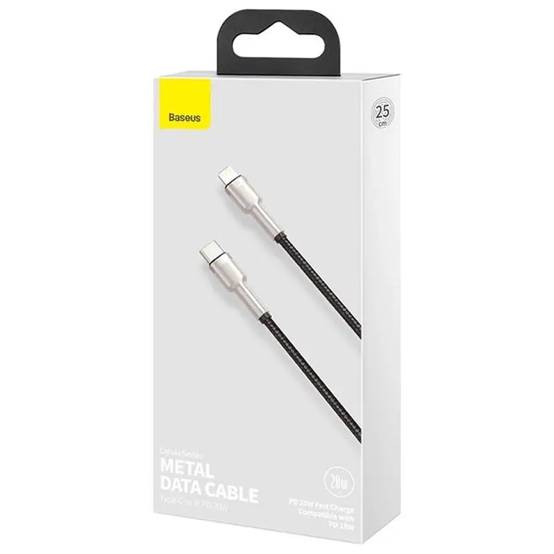 Дата кабель Baseus Cafule Series Metal Type-C to Lightning PD 20W (0.25m) (CATLJK-0) Black - фото 4