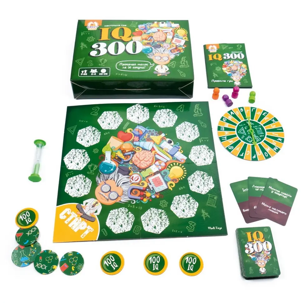 Детская настольная игра "IQ300" Vladi Toys VT8055-46 колесо фортуны, песочные часы - фото 2