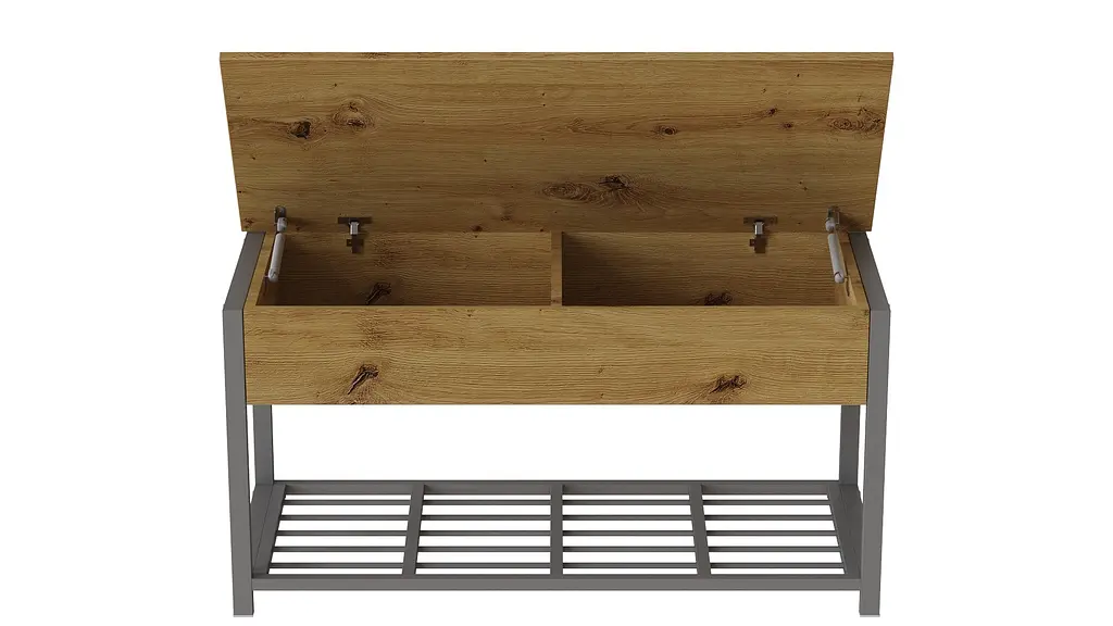 Банкетка с ящиком Ferrum-decor Дрейк 1 550x1000x400 металл Серый ДСП Дуб Артизан 16 мм (FRD-103064) - фото 5