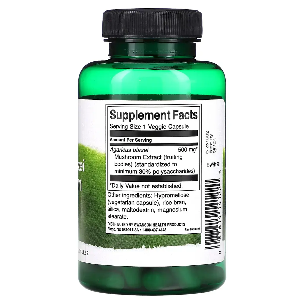 Екстракт Гриба Агарика Бразильського Agaricus Blazei Mushroom Extract 500 мг - 90 вег. капсул - фото 2